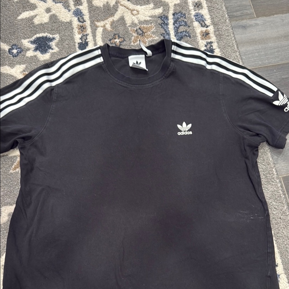 Adidas Black Short Sleeve Tee with Iconic Trefoil